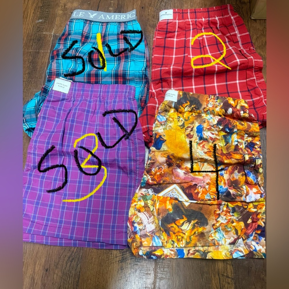 Individual pairs of American Eagle vintage boxers. Size medium